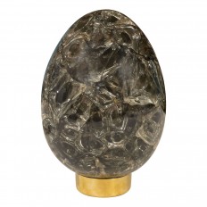 Ovoid grey fractal resin objet